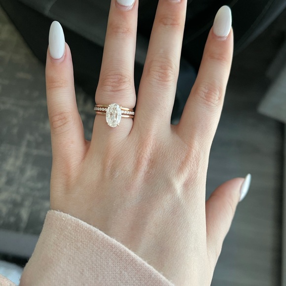 3ct crushed ice moissanite engagement set - Picture 6 of 6